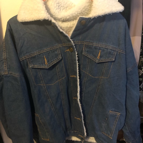 jean jacket with fluff